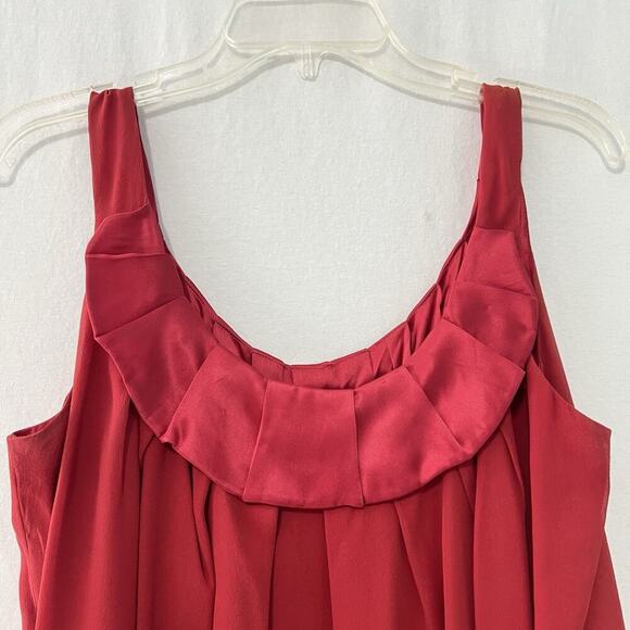 Studio M Women's Maternity Shift Dress Size M 100% Silk Maroon Lined Relaxed - Picture 2 of 10